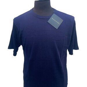 KEVOMAN COLLECTION SHORT SLEEVE 2-PLY 100% SILK CREW NECK T- SHIRT SIZE: M